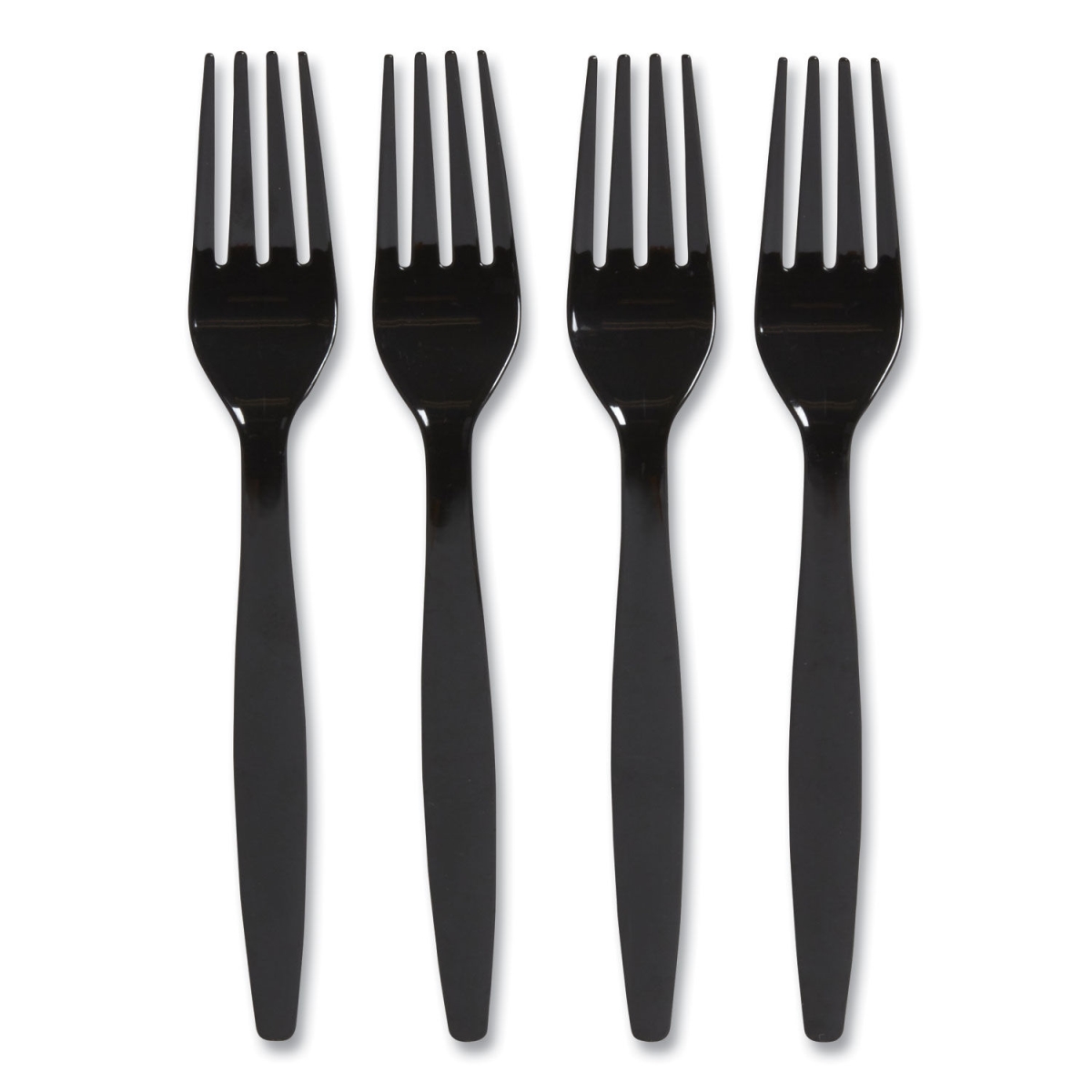 Picture of Perk PRK24390990 Heavyweight Plastic Cutlery Fork&#44; Black - Pack of 100