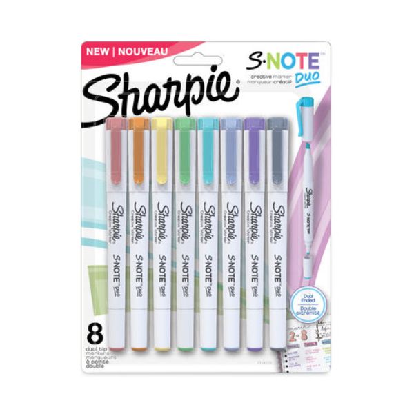 Assorted Ink Colors Duo Hilighter, Pack of 8