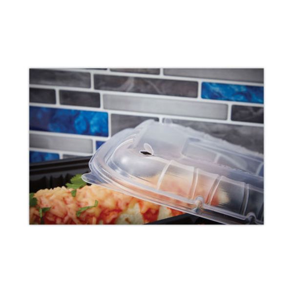 Picture of Pactiv PCTYCNV9X6PPDL 8.67 x 5.75 in. Entree2Go Takeout Container Vented Lid