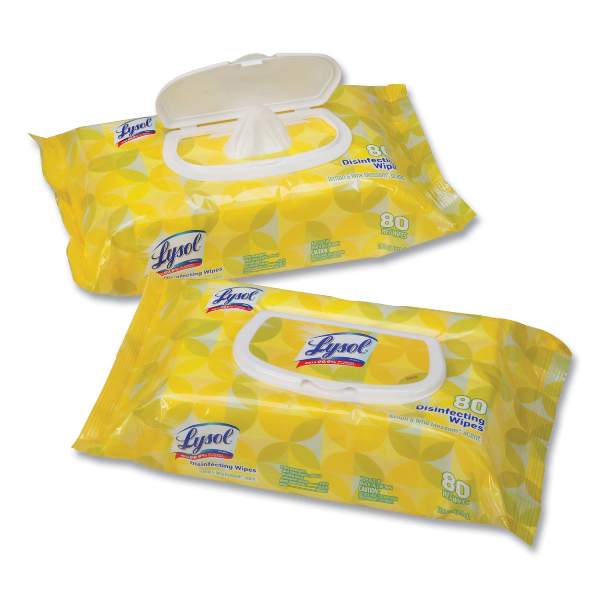 Lysol Disinfecting Wipes - 1-Ply - Lemon-Lime - White - GSA 6840017010407 - Pack of 80 - 6 Pack per Case -  CLEAN ALL, CL3757790