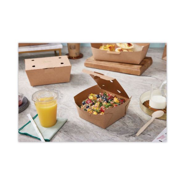 Picture of Pactiv PCTNOB01KECTE EarthChoice Tamper Evident OneBox Paper Box - 4.5 x 4 in. - Kraft - Pack of 312