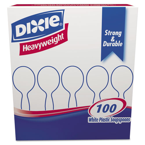 Picture of Dixie Ultra SH207CT Heavy Weight Plastic Soup Spoons - White