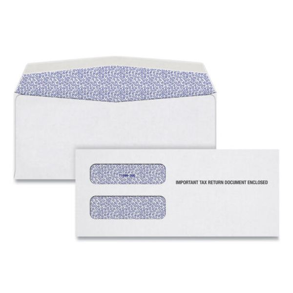 TOP22223 1099 Double Window Envelope - Commercial Flap - Gummed Closure - White - Pack of 24