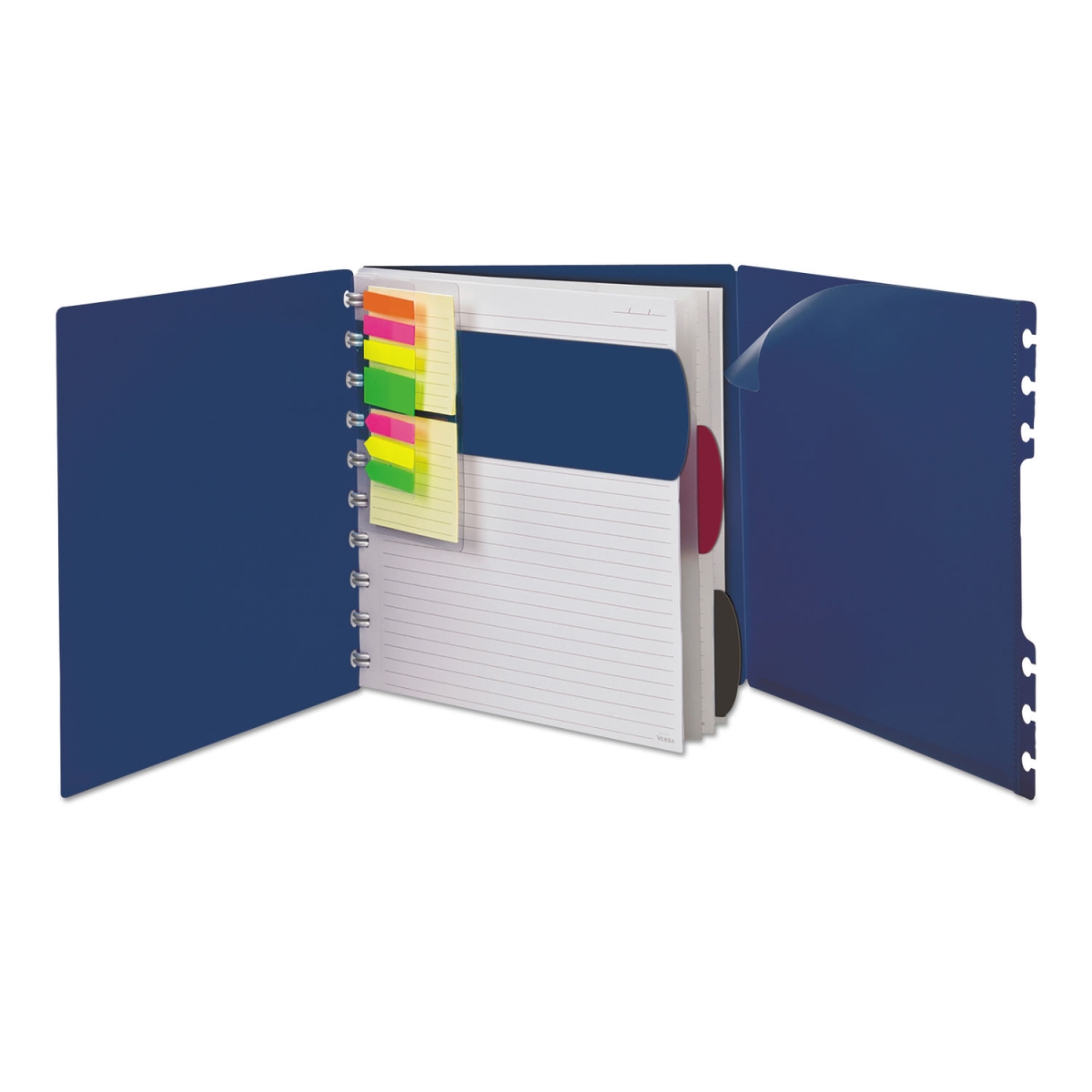 TOP25634 Versa Crossover Notebook 3 Subject - Wide & Legal Rule - Navy Cover - 11 x 8.5 in -  Ampad