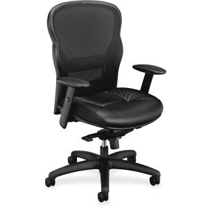 Picture of Basyx VL701SB11 High-Back Swivel-Tilt Work Chair&#44; Black Mesh-Leather