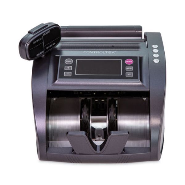 Picture of Controltek CNK500137 Bill Counter, 1200 Bills per Minute - 11.41 x 9.45 x 8.66 in., Gray