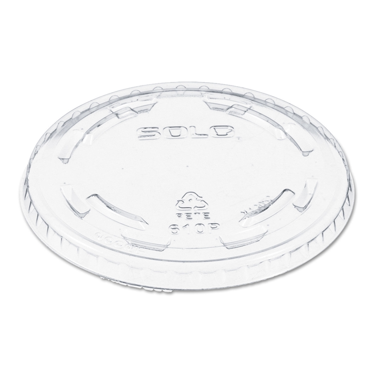 Picture of Dart Galaxy DCC610TP Polystyrene Plastic Flat Straw-slot Cold Cup Lids for 9-10 oz Cups - Clear - Pack of 100 - 10 Pack per Case