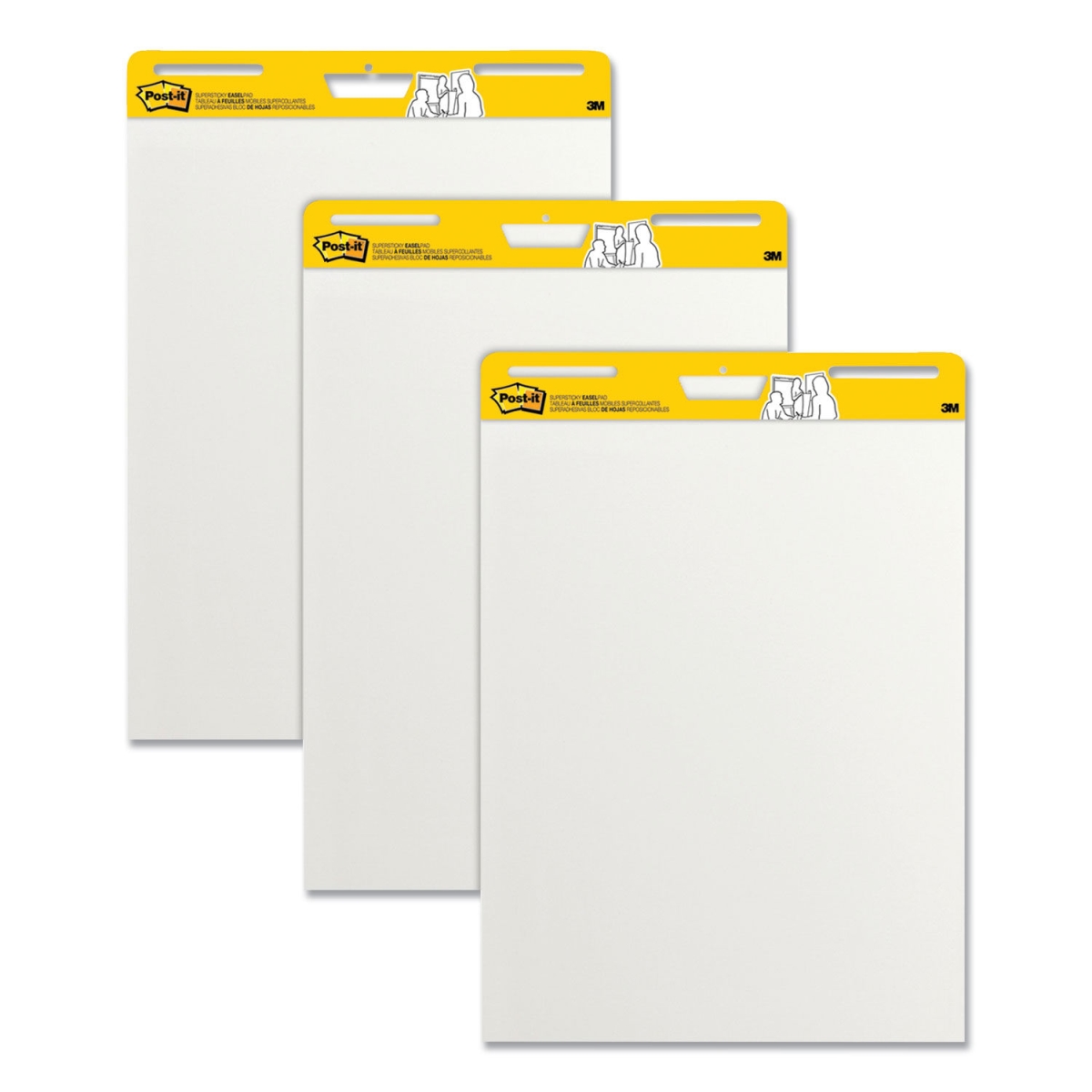 Picture of 3M MMM559VAD203PK Vertical-orientation Self-stick Easel Pads - Unruled - 25 x 30 in. - White - Pack of 3