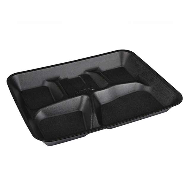 Picture of PCT YTHB0500SGBX 5 Compartment School Lunch Tray, Black