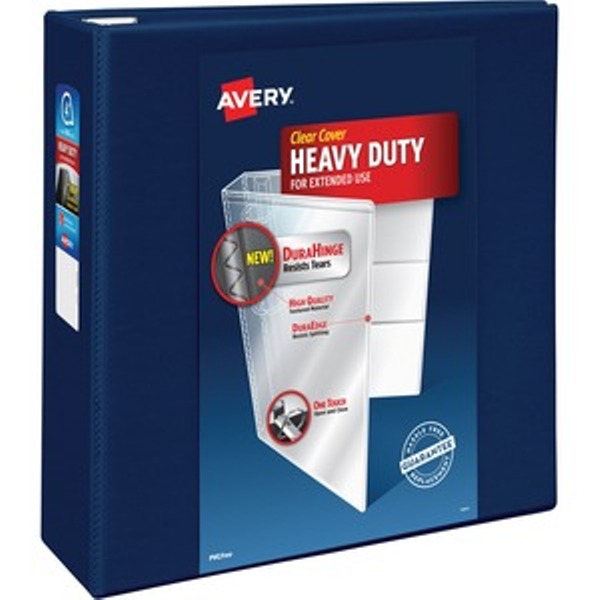 4 in. Heavy-Duty View Binder, Navy Blue