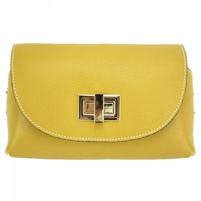 Picture of Italian Artisan 307-80542-yellow Martina GM Womens Luxury Crossbody or Shoulder Leather Handbag, Yellow