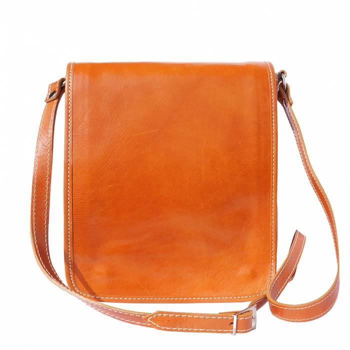 86-6515-Tan Mirko Unisex Luxury Handmade Genuine Calf Leather Messenger Bag, Tan -  Italian Artisan