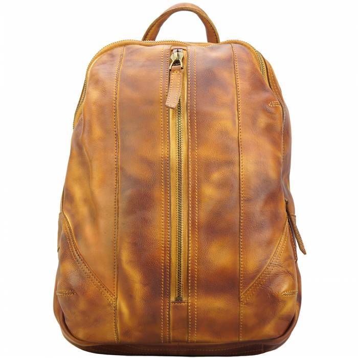 276-68029-Tan Armando Leather Backpack in Vintage Calfskin Unisex, Tan -  Italian Artisan