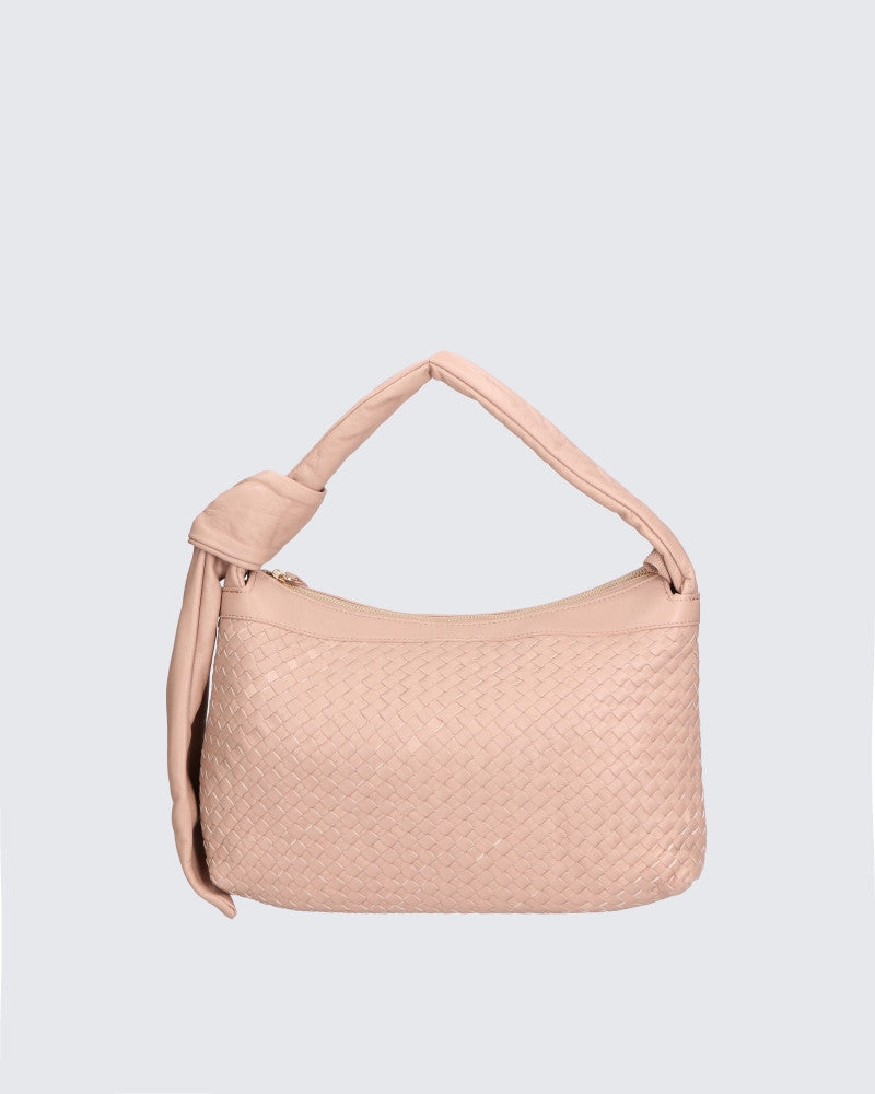 Picture of Italian Artisan  1091-06051-Nude Italian Artisan Womens Handcrafted  Shoulder Handbag In Genuine Nappa Leather Made In Italy