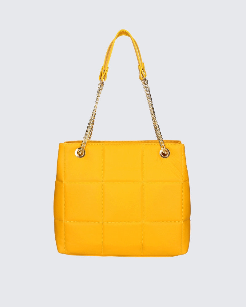 Picture of Italian Artisan 1137-06217-Yellow Italian Artisan Womens Handcrafted Sauvage Leather Shoulder Handbag Made In Italy