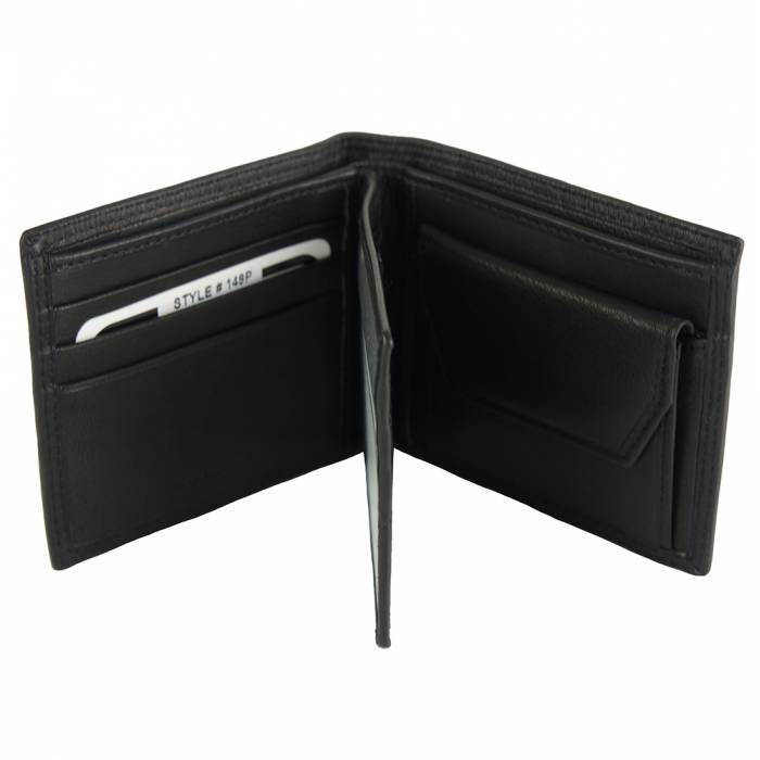 200-PF149-Black Primo Mens Leather Wallet, Black - Small -  Italian Artisan