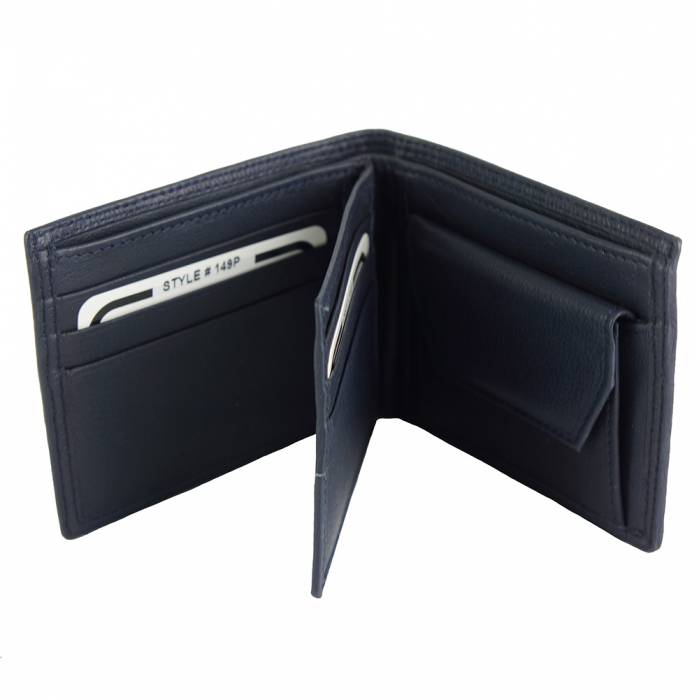 200-PF149-DarkBlue Primo Mens Leather Wallet, Dark Blue - Small -  Italian Artisan