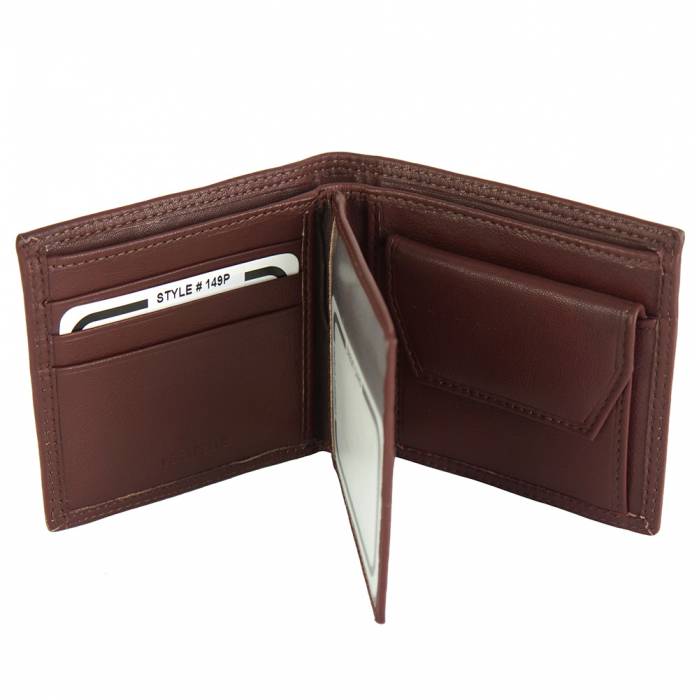 200-PF149-Brown Primo Mens Leather Wallet, Brown - Small -  Italian Artisan