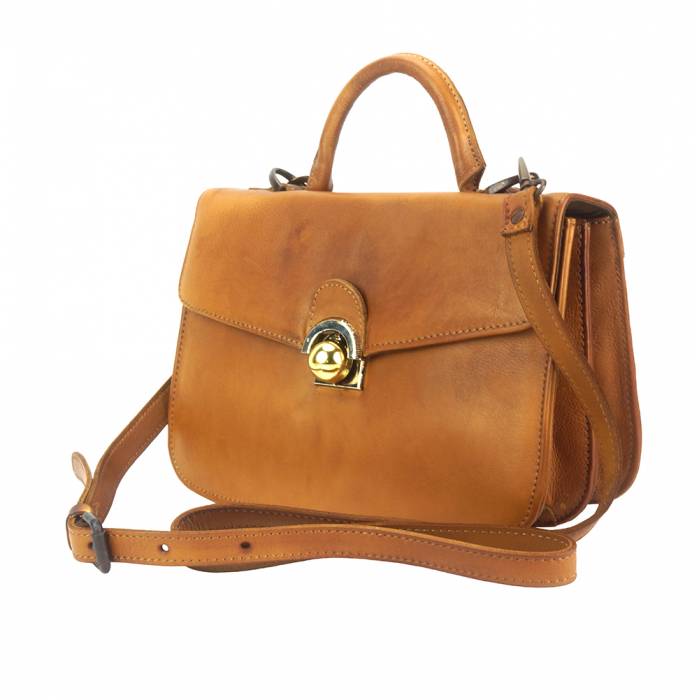 Picture of Italian Artisan 326-68072-Tan Ralphela Womens Leather Shoulder Handbag&#44; Tan - Small