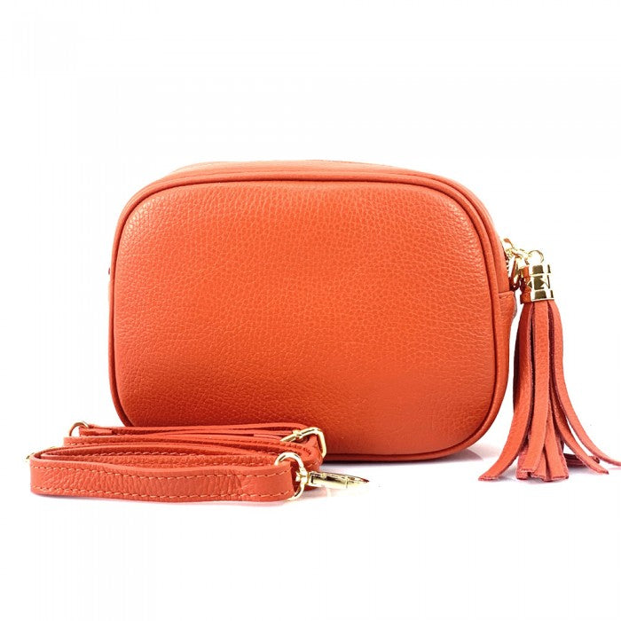 Picture of Italian Artisan 309-5385-Orange Amara Womens Genuine Calf Leather Handcrafted Shoulder Handbag&#44; Orange - Small