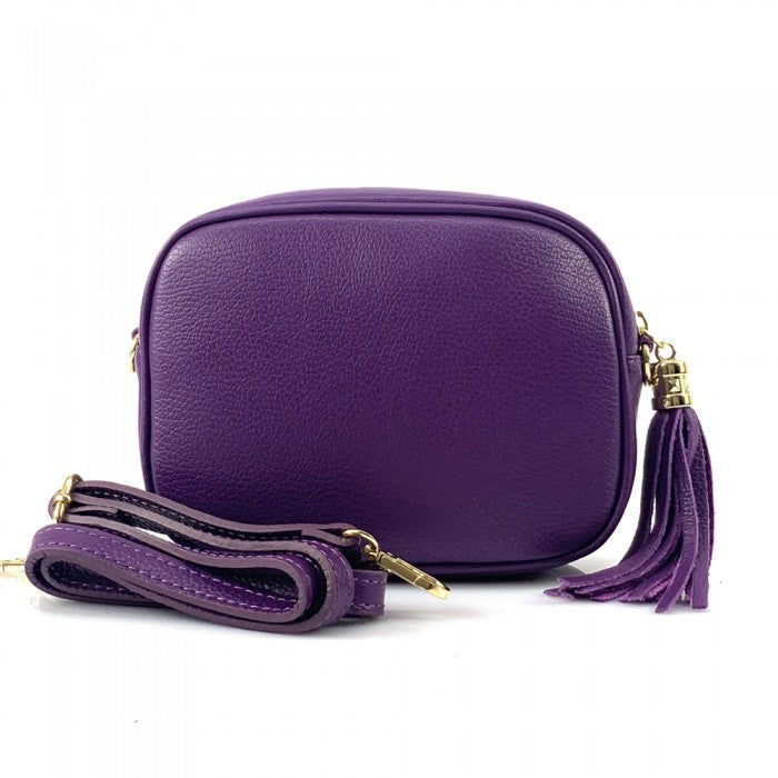 Picture of Italian Artisan 309-5385-Purple Amara Womens Genuine Calf Leather Handcrafted Shoulder Handbag&#44; Purple - Small