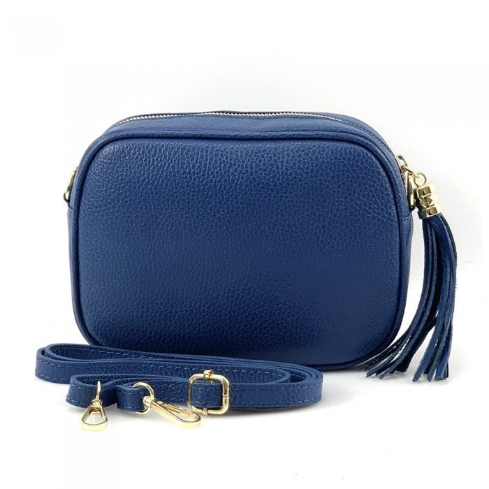 Picture of Italian Artisan 309-5385-DarkBlue Amara Womens Genuine Calf Leather Handcrafted Shoulder Handbag&#44; Dark Blue - Small
