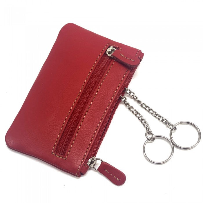 Picture of Italian Artisan 28-293-LightRed Francesco Multicolor Nappa Calfskin Leather Key Case&#44; Light Red - Small