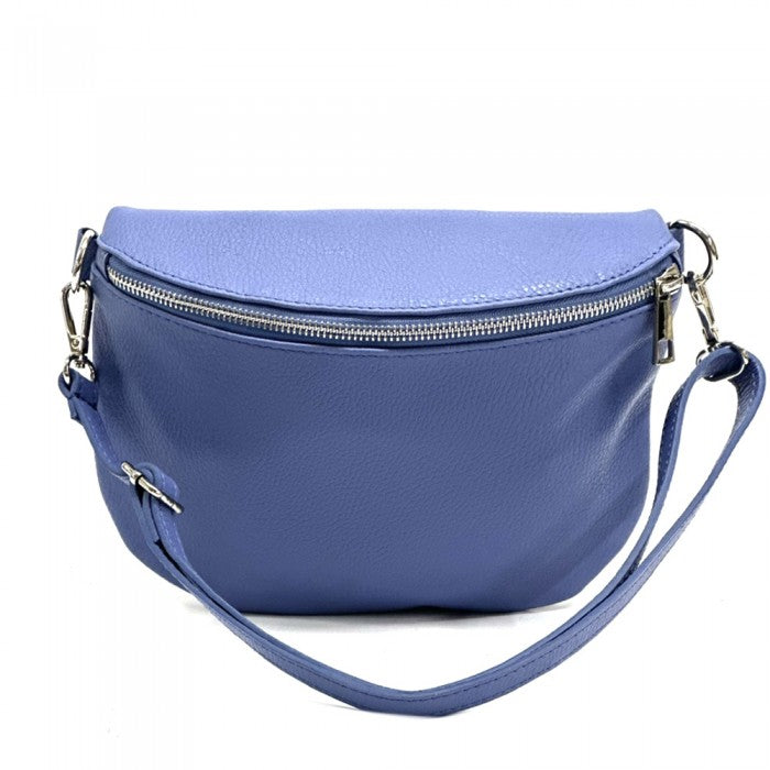 Picture of Italian Artisan 310-878-Azure Vittorio Womens Leather Waist-Fanny Pack Bag&#44; Azure - Small