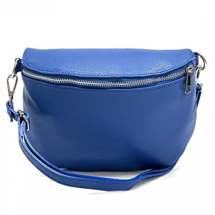 Picture of Italian Artisan 310-878-ElectricBlue Vittorio Womens Leather Waist-Fanny Pack Bag&#44; Electric Blue - Small