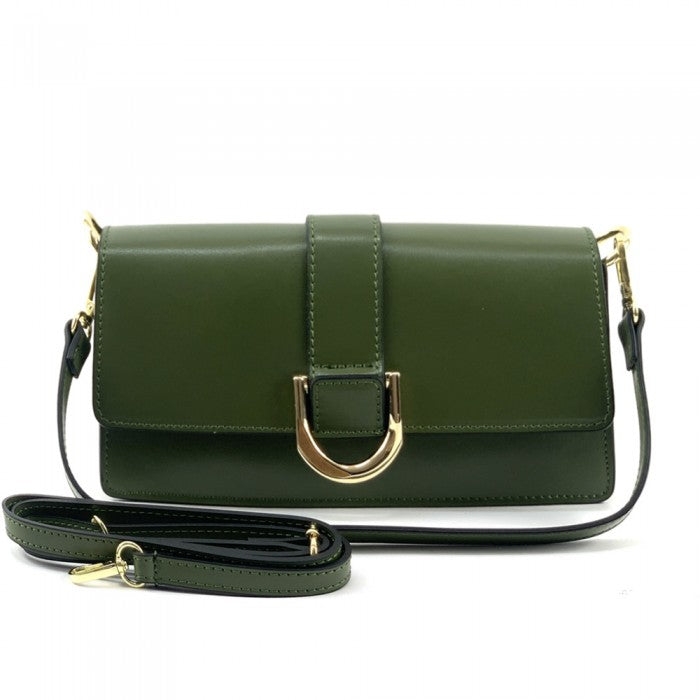 Picture of Italian Artisan 320-937-DarkGreen Maddalena Womens Leather Shoulder Handbag&#44; Dark Green - Small