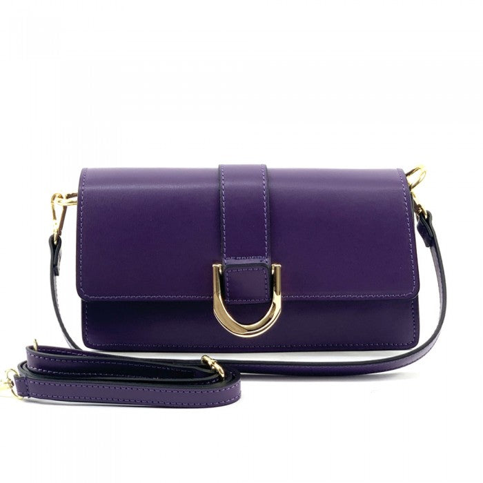 Picture of Italian Artisan 320-937-Purple Maddalena Womens Leather Shoulder Handbag&#44; Purple - Small