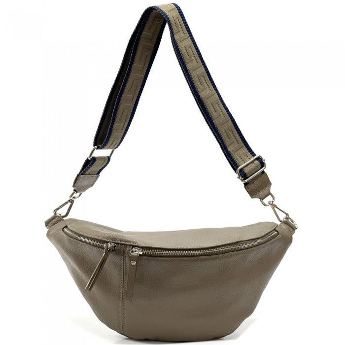 Picture of Italian Artisan 606-916T-Darktaupe Vittoria Womens Pouch-Fanny Pack&#44; Dark Taupe - Small