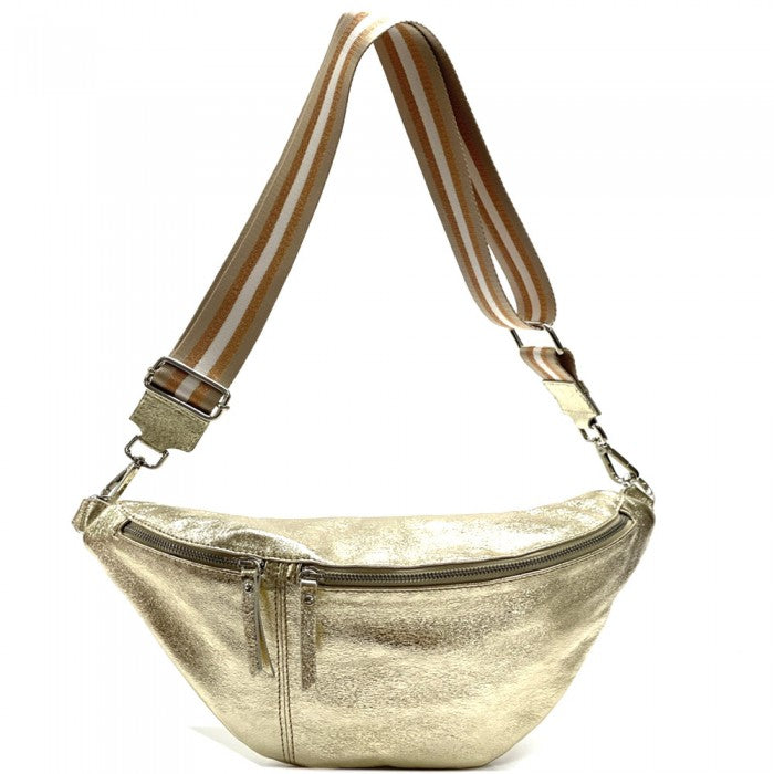 Picture of Italian Artisan 606-916T-Golden Vittoria Womens Pouch-Fanny Pack&#44; Golden - Small