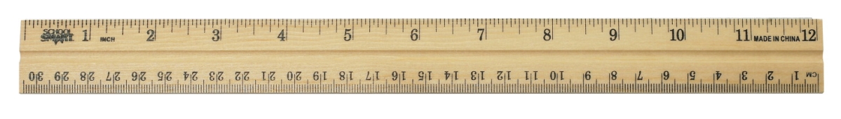 Picture of School Smart 1565396 Double Beveled 12 in. Wood Ruler&#44; Pack of 12