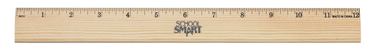 Picture of School Smart 1565398 12 in. Single Beveled Metal Edge Wood Office & Desk Ruler&#44; Pack of 12