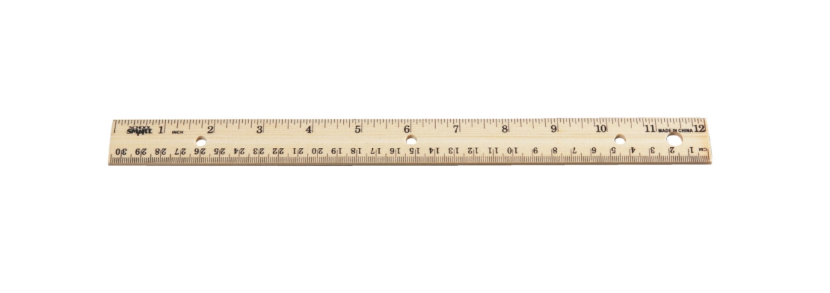 Picture of School Smart 1565400 12 in. Double Beveled Edge Wood Ruler - Pack of 12