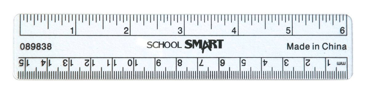 Picture of School Smart 1565401 6 in. Plastic Ruler Flexible&#44; Clear - Pack of 12