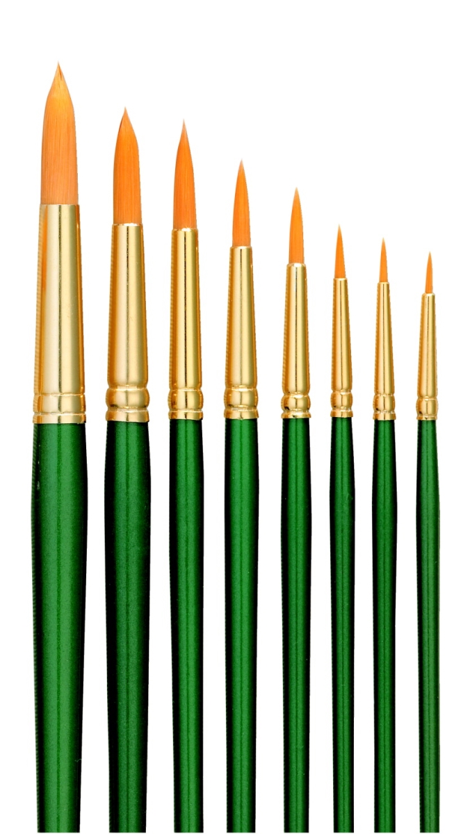 True Flow Optimum Golden Taklon Round Brush, Size 12 - Pack of 3