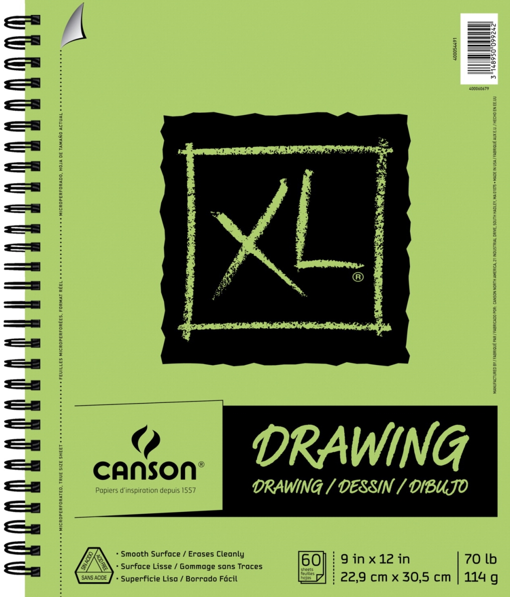 Picture of Dixon Ticonderoga 1595188 Canson XL Drawing Pad with Side Wire&#44; White&#44; 9 x 12 in. - 60 Sheets