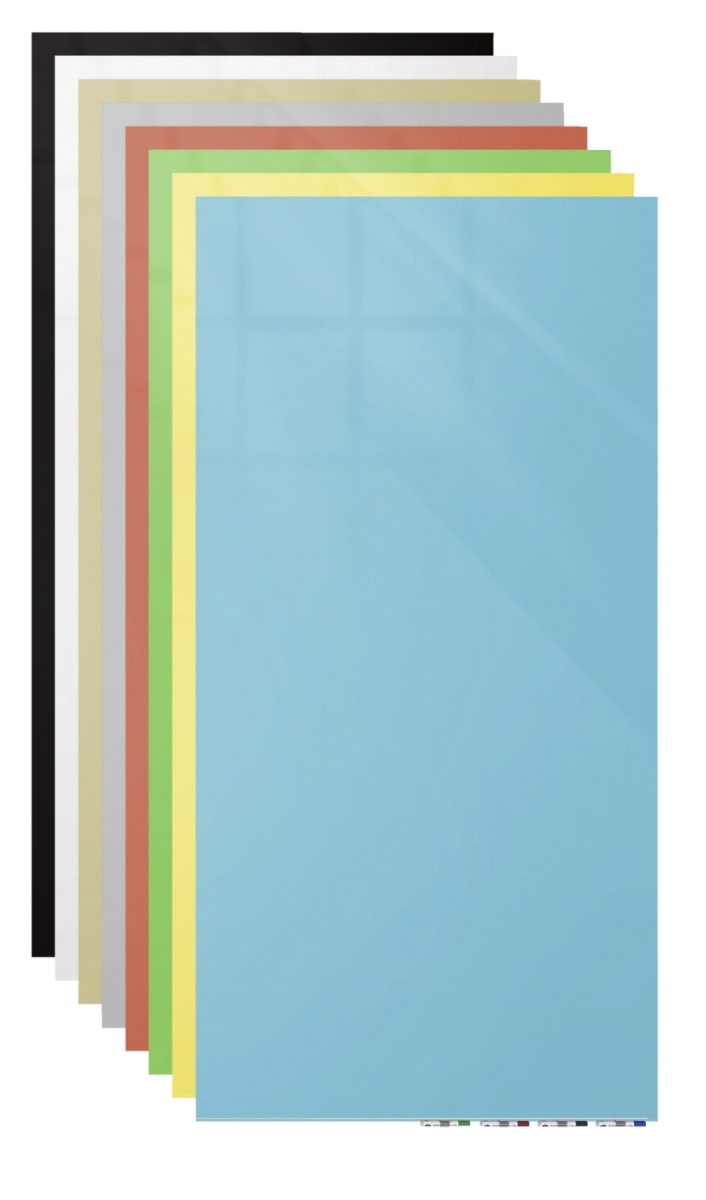 1590082 Ghent Aria Low Profile Magnetic Glass Whiteboard, Specify Color - 8 x 4 ft.