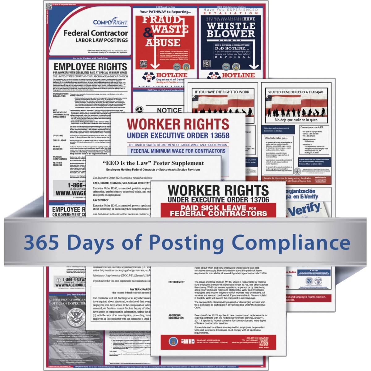Picture of SP Richards 1592594 TFP Data Systems Labor Law Poster Service&#44; 1-Year&#44; Assorted Color - Federal Contractors