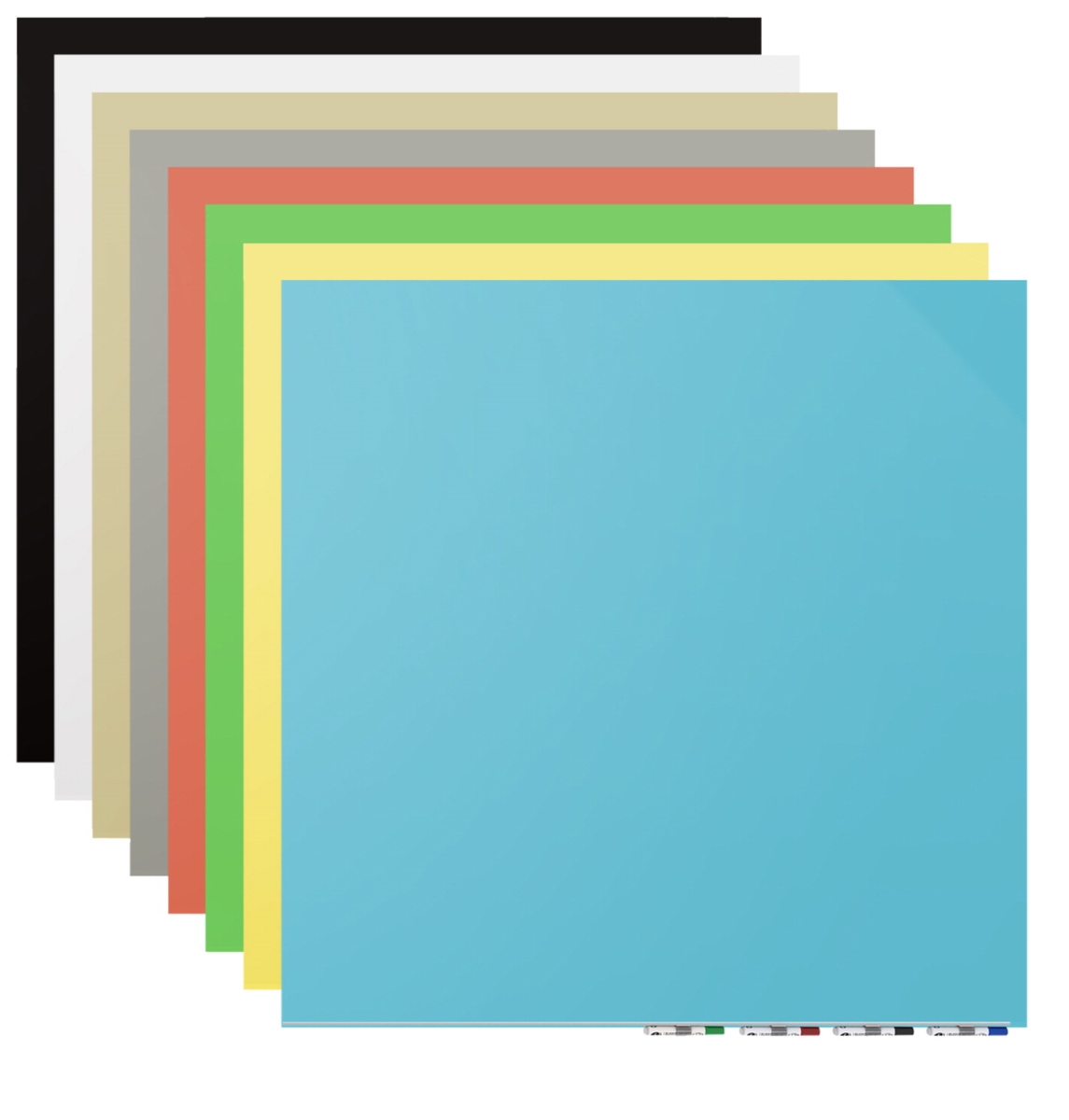 Ghent Aria Low Profile Glass Whiteboard - 4 x 4 ft.