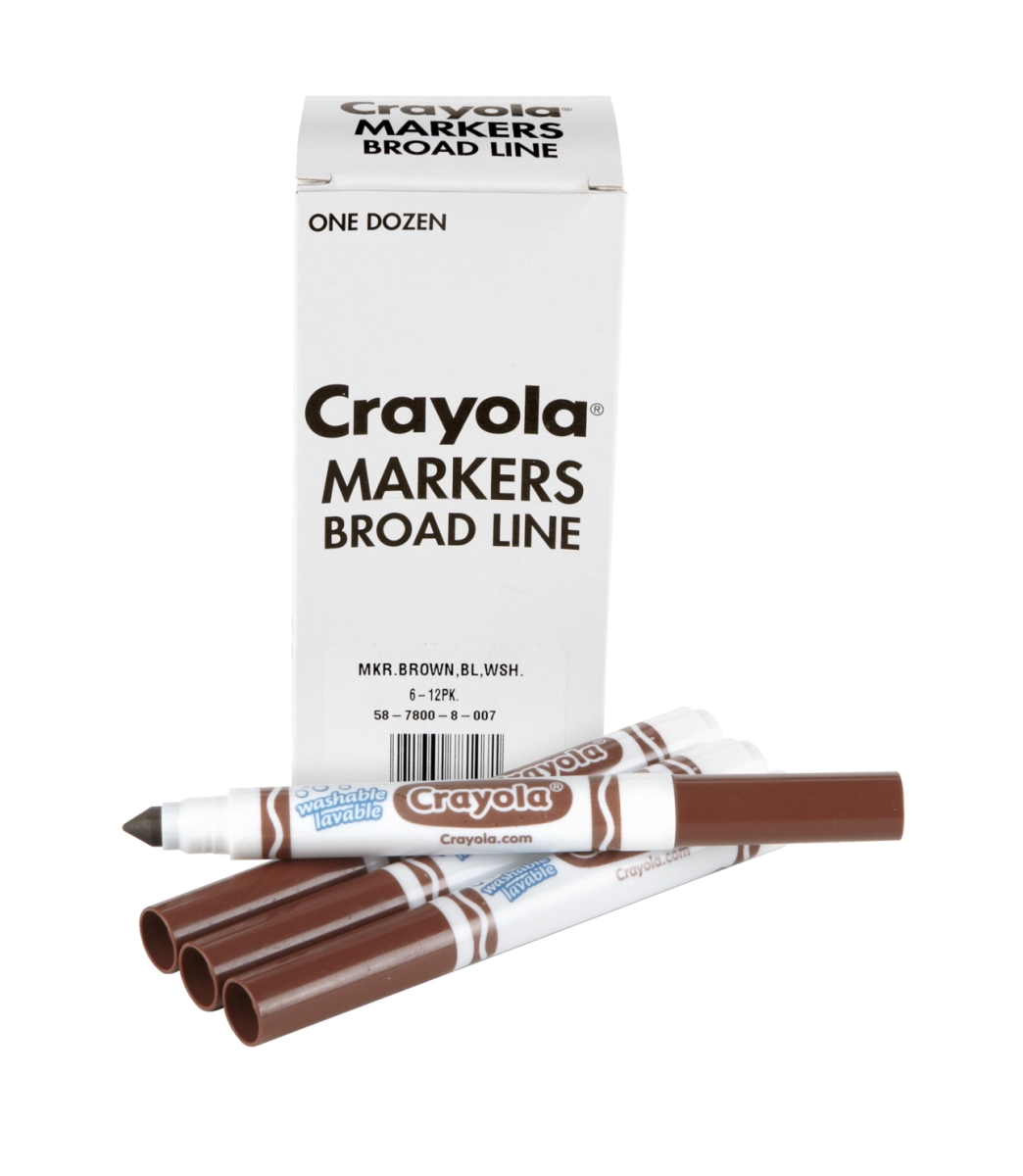 Picture of Crayola 1587160 Ultra-Clean Washable Bulk Markers&#44; Brown - Pack of 12