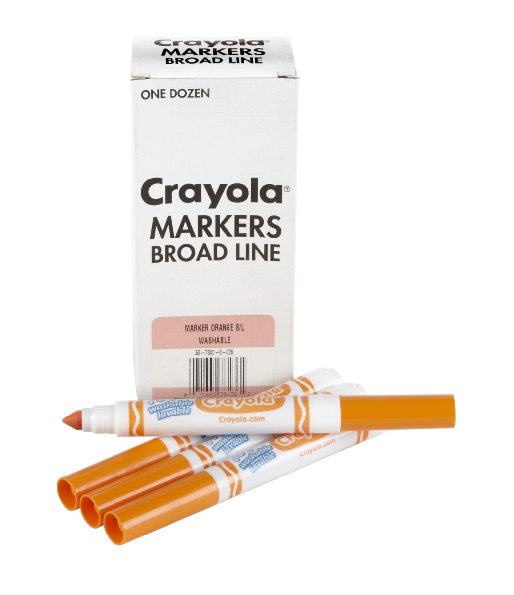 Picture of Crayola 1587162 Ultra-Clean Washable Bulk Markers&#44; Orange - Pack of 12