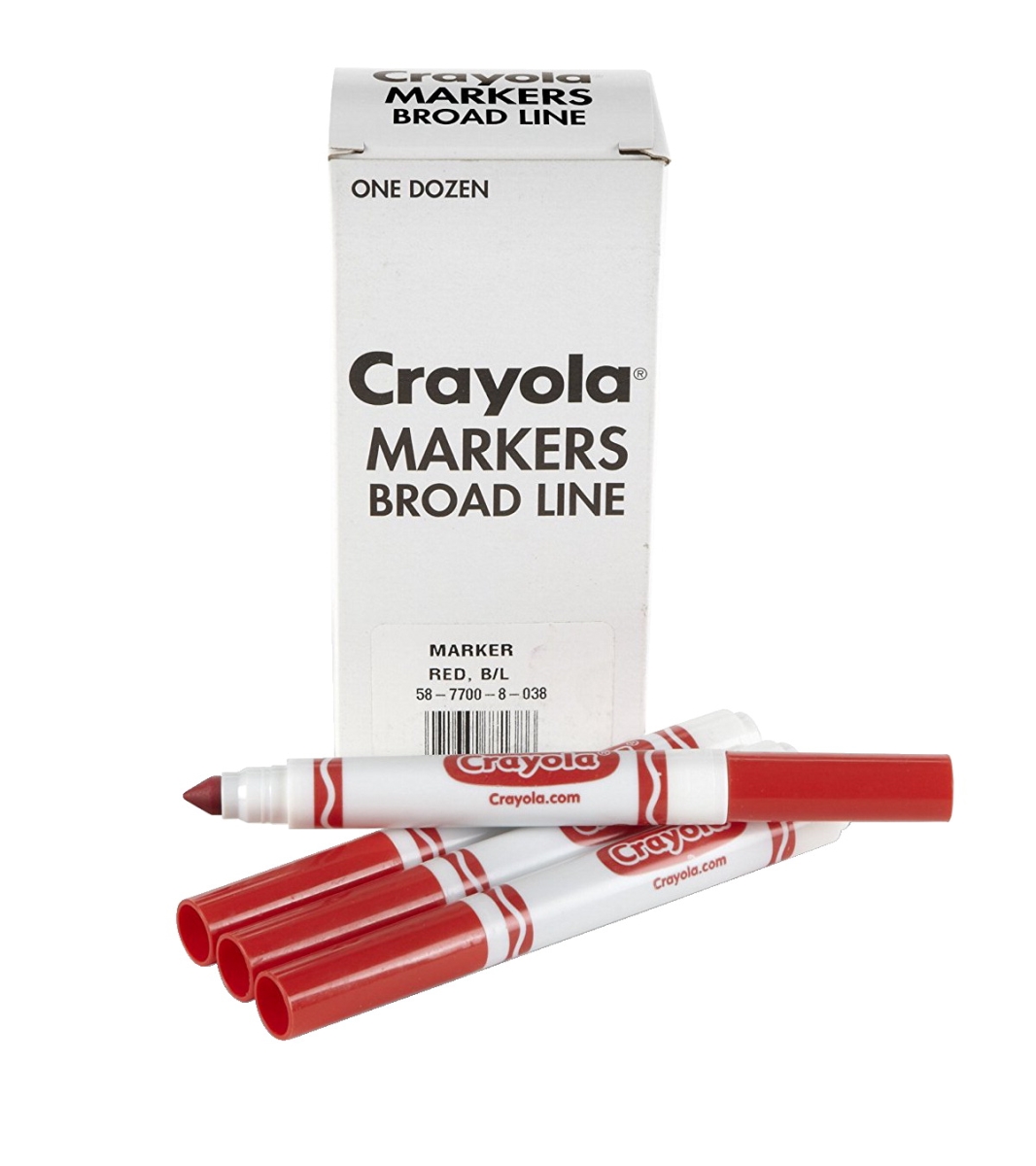 Picture of Crayola 1587163 Broadline Washable Bulk Markers&#44; Red - Pack of 12