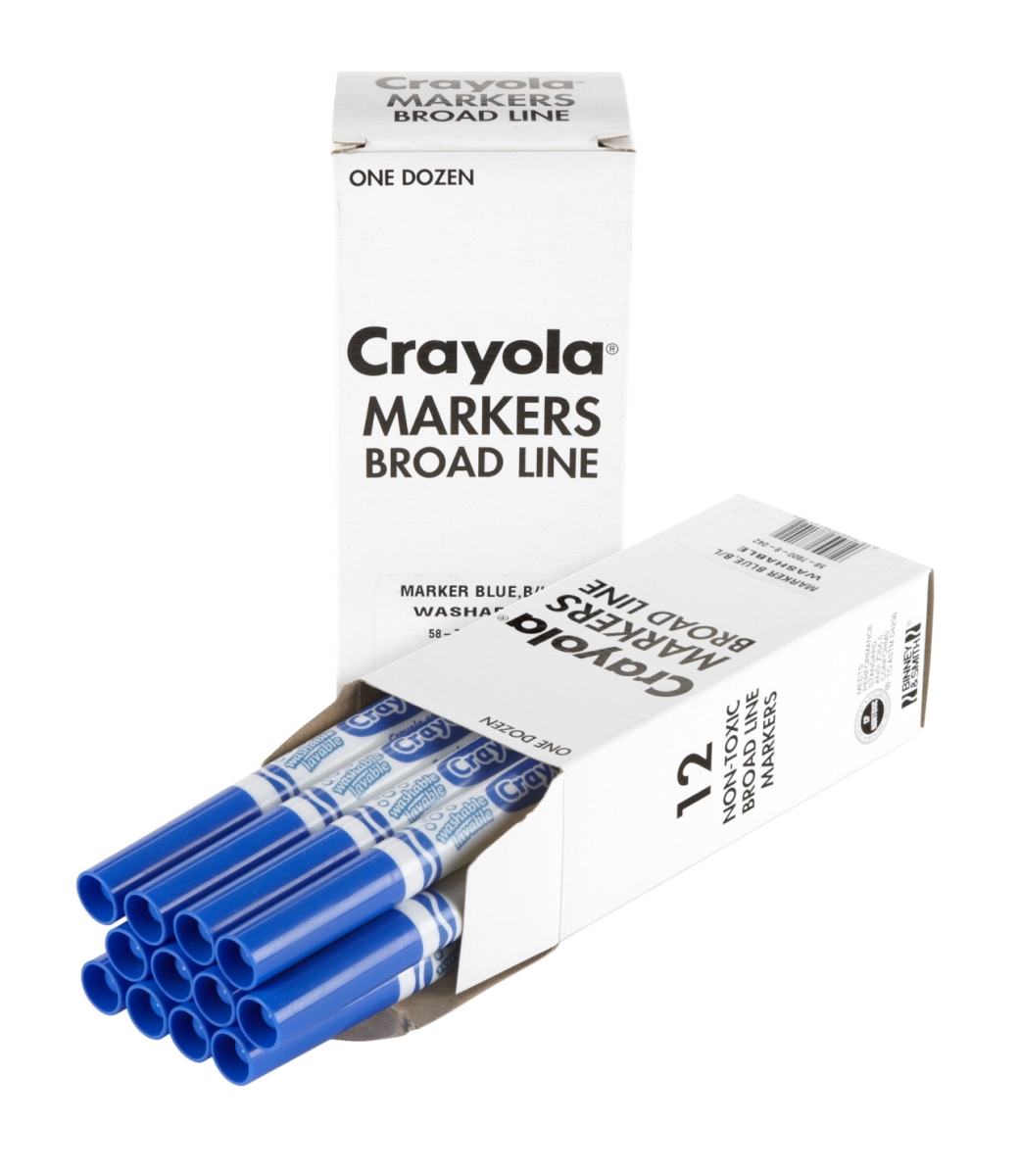 Picture of Crayola 1587165 Ultra-Clean Washable Bulk Markers&#44; Blue - Pack of 12