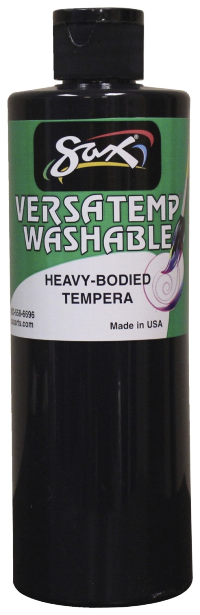 1592659 Sax Washable Versatemp Heavy Bodied Tempera Paint, Black, 1 Pint