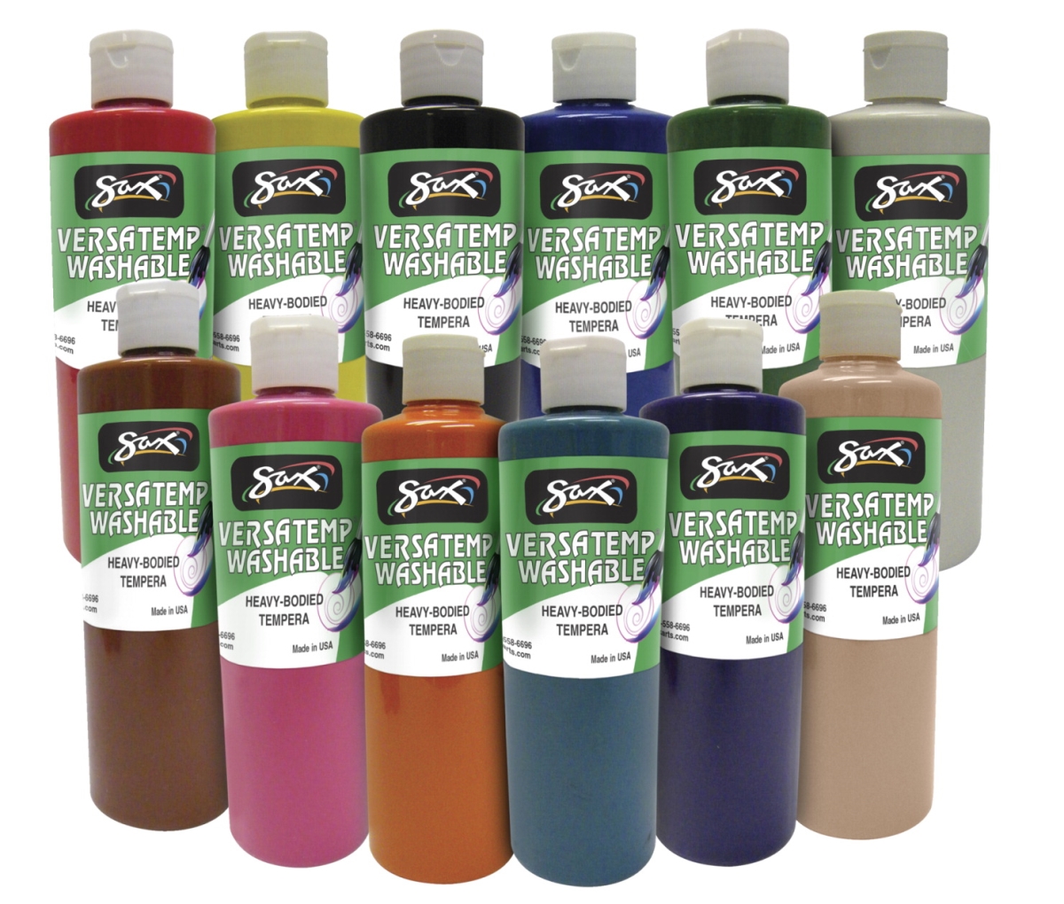 Picture of Chroma Acrylics 1592696 Versatemp Washable Heavy Bodied Tempera Set&#44; Multiple Colors&#44; 12 Pints