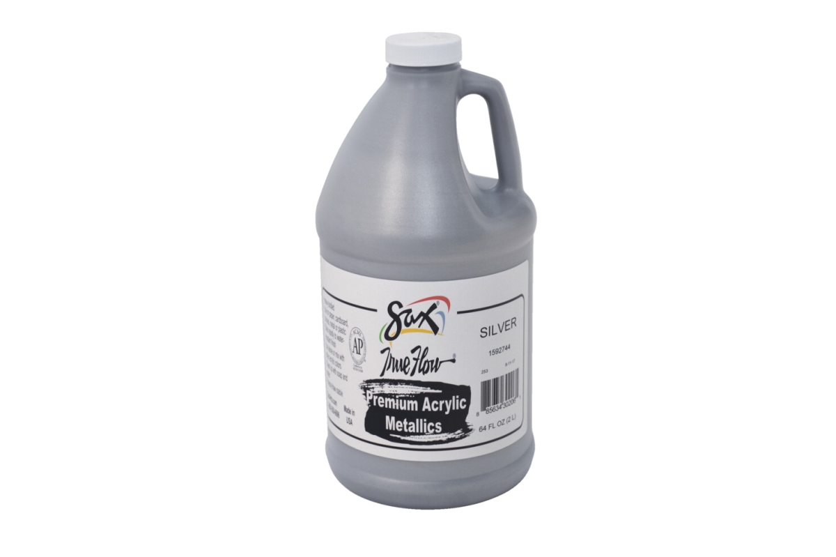 Picture of Chroma Acrylics 1592744 Premium Heavy-Bodied Acrylic Metallics Paint, 0.5 gal, Silver