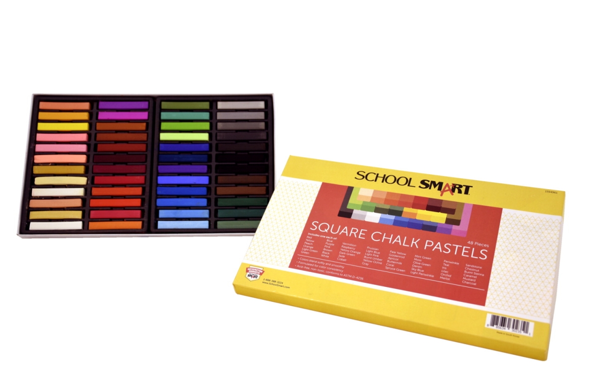Picture of Pacon 1594961 School Smart Square Chalk Pastels&#44; Assorted Colors&#44; Set of 48